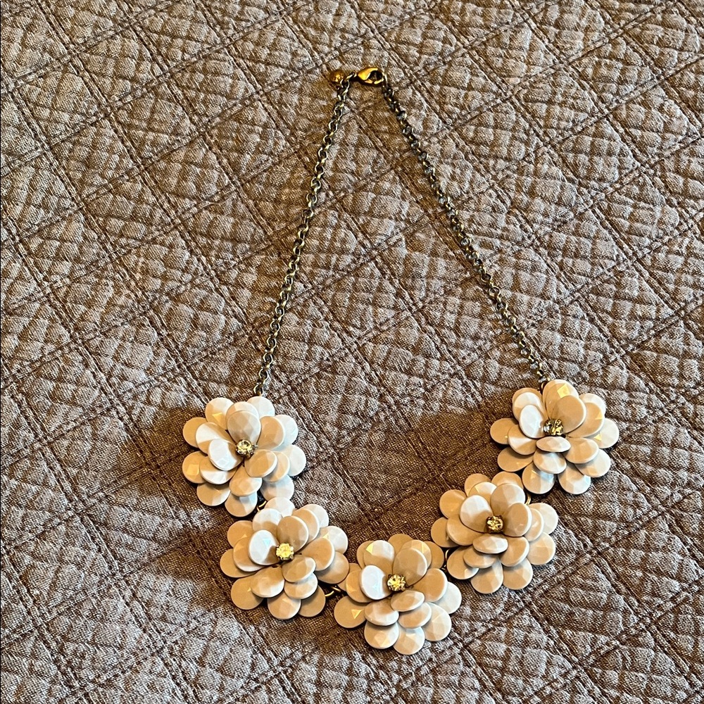 J. Crew Cream Floral Necklace
